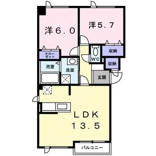 レスプランドール【1階】の間取り