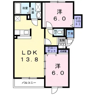 ローズクオーツ【2階】の間取り