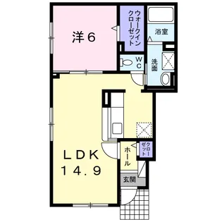 ミオⅡ【101号室】の間取り