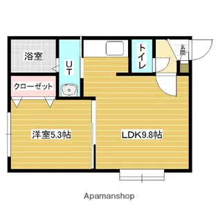 M’S岩見沢Ⅱ【2階】の間取り