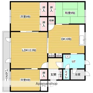 フェイス岩見沢【1階】の間取り