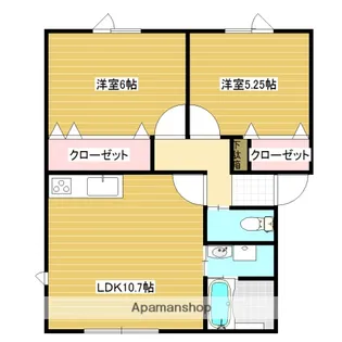 LAND SCAPE 有明B棟【1階】の間取り