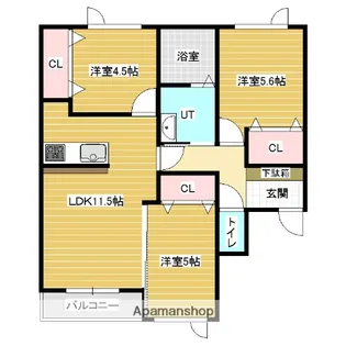カーサガレンドG【2階】の間取り