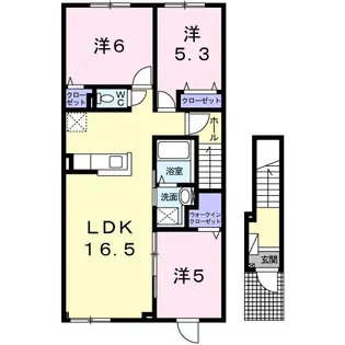 K&MⅦ【2階】の間取り
