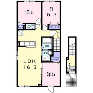 K&MⅦ【2階】の間取り