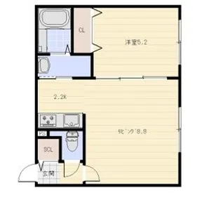 VIVIA’N TWICE(ヴィヴィアン トゥワイス)【201号室】の間取り