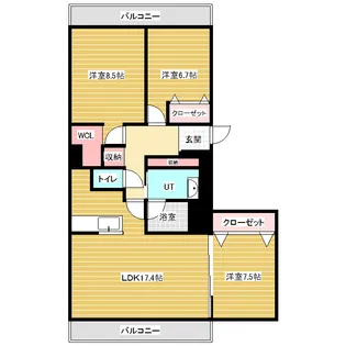 3LDKの間取り画像