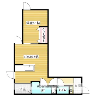 レオニール岩見沢【1階】の間取り