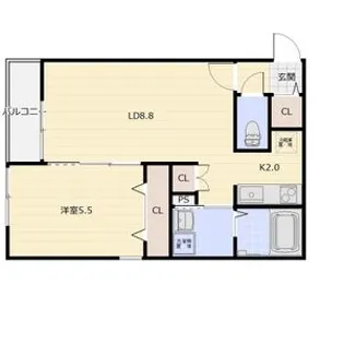 ASPIRASION GIBBS(アスピラシオン ギブス)【205号室】の間取り