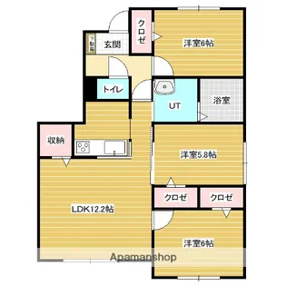 クラージュマロン【1階】の間取り