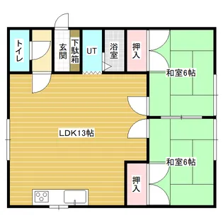 大和コーポA【2階】の間取り