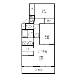 土屋ビル岩見沢【00107号室】の間取り