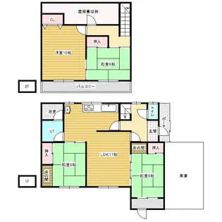 北海道美唄市進徳町【一戸建】の間取り