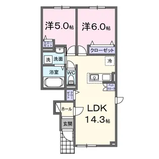 アーデルハイツ A【1階】の間取り