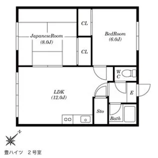 豊ハイツ【202号室】の間取り