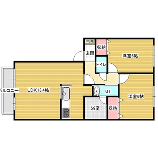 リバティハイツ【1階】の間取り