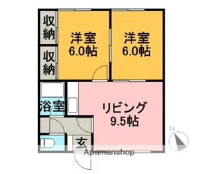 北海道滝川市明神町4丁目【アパート】の間取り