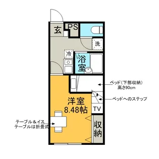レオパレスムーロット【107号室】の間取り
