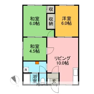 ハイツ安里【2階】の間取り