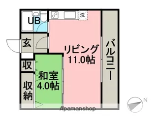 TSUMOTOクリーンハイツ【4階】の間取り