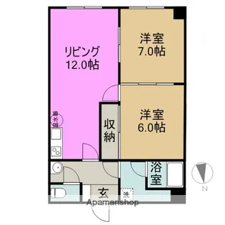 オリンピア滝川【5階】の間取り