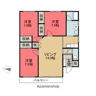 3LDKの間取り画像