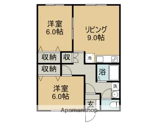 エーコーウエスタンハイツ【2階】の間取り