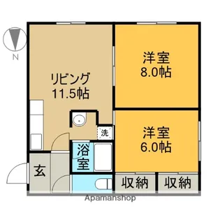 キャトルセゾン【201号室】の間取り