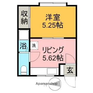 1DKの間取り画像