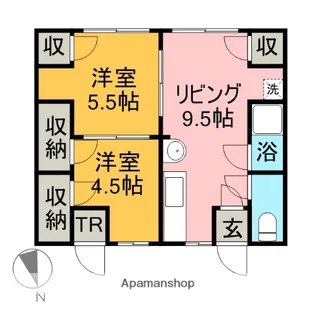 コスモ黄金【1階】の間取り