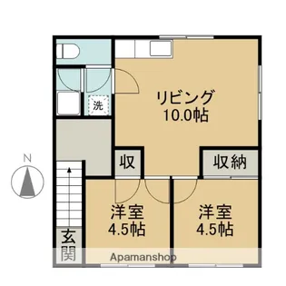 タウンハイツ【202号室】の間取り