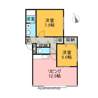 ドミールモエ大町A【202号室号室】の間取り