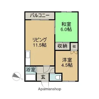 シティハウス扇町【2階】の間取り
