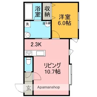 シンフォニー砂川Ⅰ【103号室】の間取り