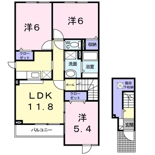 グレイスヴィラサンヨーG【2階】の間取り