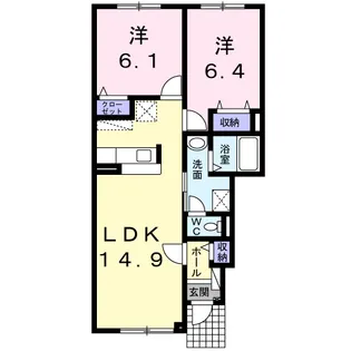 アリ・ビラⅡ【1階】の間取り
