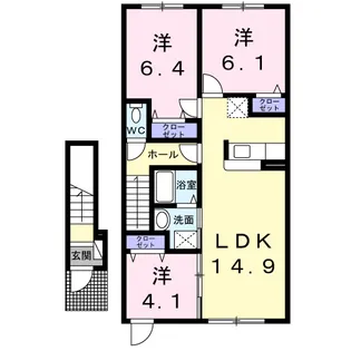 ジェルメ スュド【2階】の間取り
