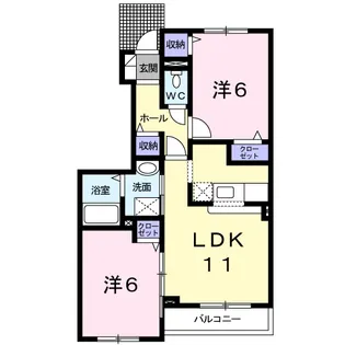 グレイスヴィラサンヨーF【1階】の間取り