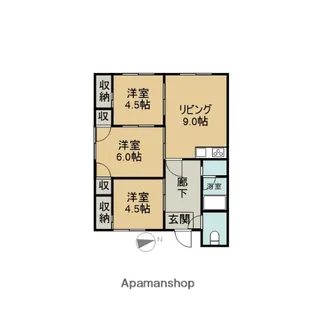 東町第三コーポ【2-左号室】の間取り