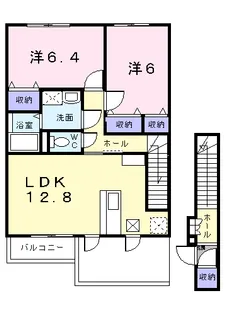 パラッツオエテルノC【2階】の間取り