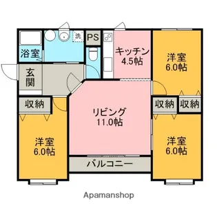 つばさマンションC棟【2階】の間取り