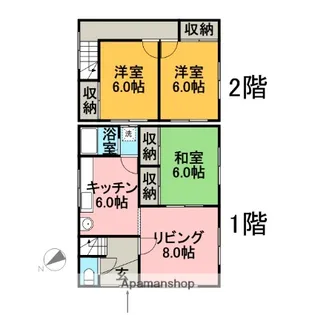 北海道滝川市新町1丁目【一戸建】の間取り