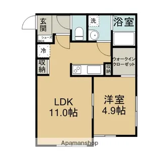 1LDKの間取り画像