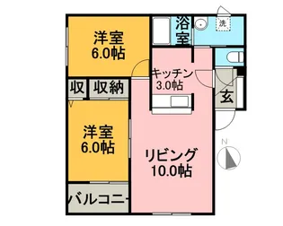スリーゼⅡ砂川【2階】の間取り