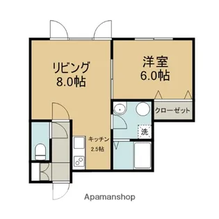 ハイドパーク【102号室】の間取り
