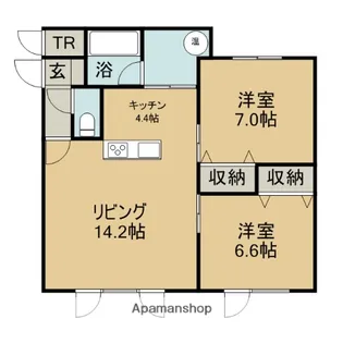 ワイステラⅢ【202号室】の間取り
