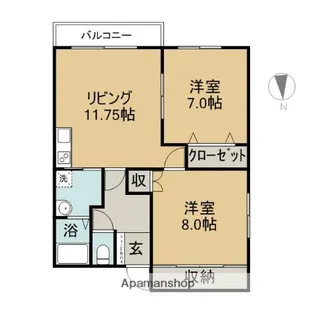 ハイツグリーン7【1階】の間取り