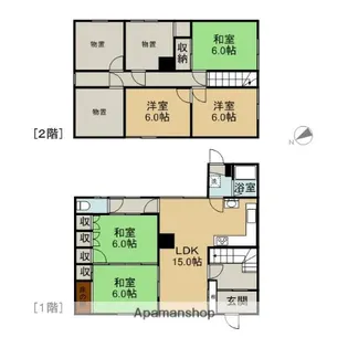 北海道芦別市南一条東2丁目【一戸建】の間取り