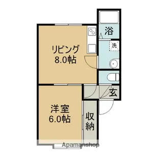 1DKの間取り画像