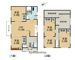 北海道滝川市屯田町西1丁目【一戸建】の間取り